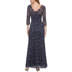 Eliza J Women’s Lace Bateau Neck Mermaid Gown SZ 14 Navy NWT